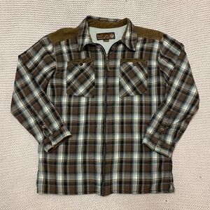 ✰ vintage brown plaid collared light jacket ✰